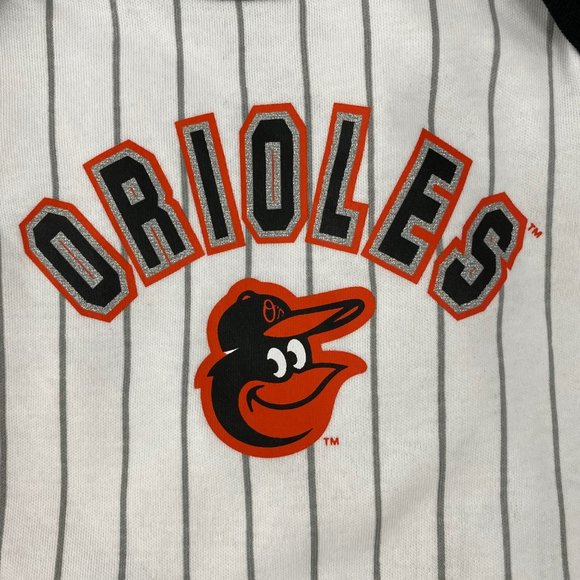 Baltimore Orioles White Orange Black Infant Baby Girl Bodysuits 0-3M 3-6M 18M - Picture 4 of 15